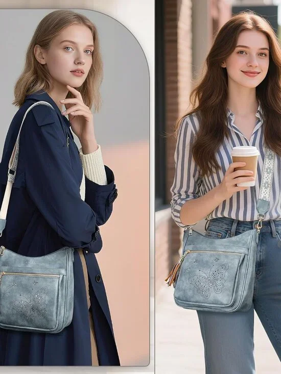 Medium Crossbody Bags for Women Trendy, Women's Butterfly Shoulder Handbags with - Picture 2 of 6